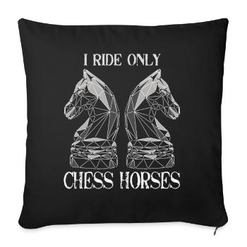 Schach Schachfiguren Schachspiel Lustig Geschenk - Sofakissenbezug 45 x 45 cm - Schwarz - Vorne