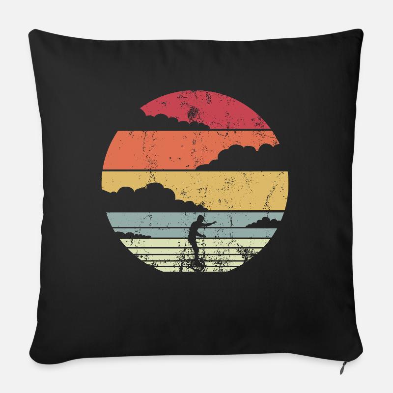 Monocycle rétro - Housse de coussin décorative 45 x 45 cm - noir