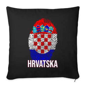 HRVATSKA design with Croatian flag - Sofa pillowcase 17,3'' x 17,3'' (45 x 45 cm) - black - Front