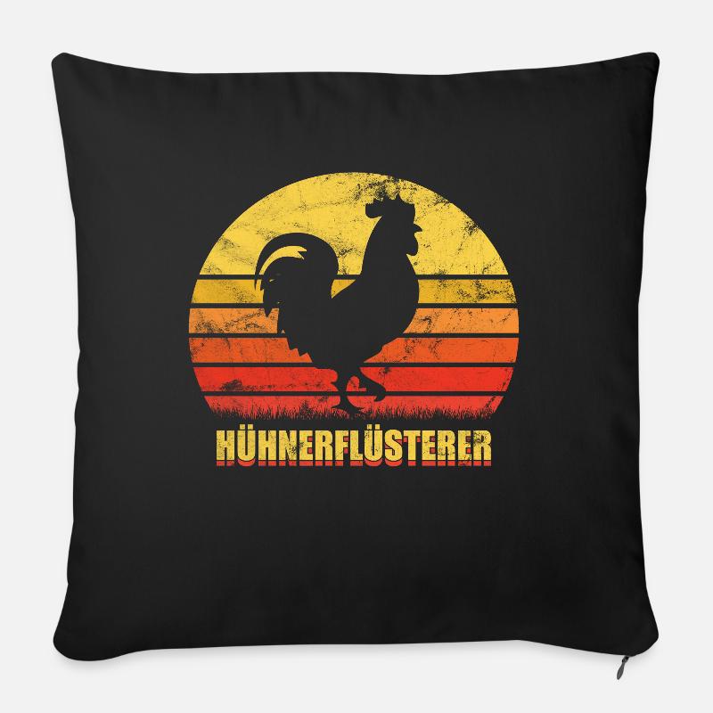 Huhn Hühnerflüsterer - Sofakissenbezug 45 x 45 cm - Schwarz