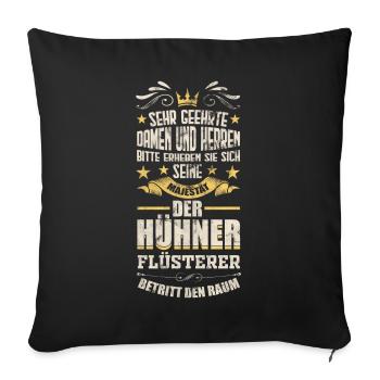 Poulet - Dire - Housse de coussin décorative 45 x 45 cm - noir - Devant