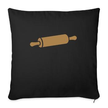 Baker pastry chef Baker baking cupcake - Sofa pillowcase 17,3'' x 17,3'' (45 x 45 cm) - black - Front