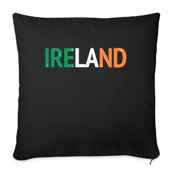 IRELAND Design with Irish Flag - Sofa pillowcase 17,3'' x 17,3'' (45 x 45 cm) - black - Front