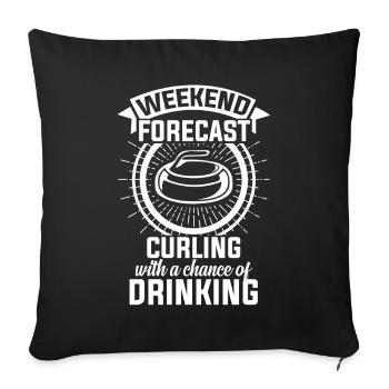 Curling winter sports - Sofa pillowcase 17,3'' x 17,3'' (45 x 45 cm) - black - Front
