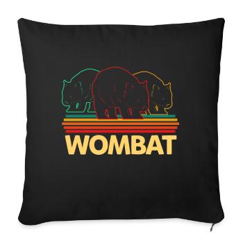 Wombat's Zoo - Sofa pillowcase 17,3'' x 17,3'' (45 x 45 cm) - black - Front