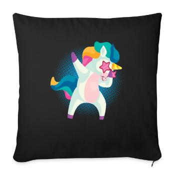 Dabbing Einhorn Dabben Dab Tanzen Lustig Geschenk - Sofakissenbezug 45 x 45 cm - Schwarz - Vorne