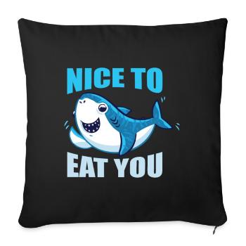 Shark shark - Sofa pillowcase 17,3'' x 17,3'' (45 x 45 cm) - black - Front