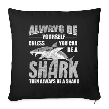 shark - Sofa pillowcase 17,3'' x 17,3'' (45 x 45 cm) - black - Front