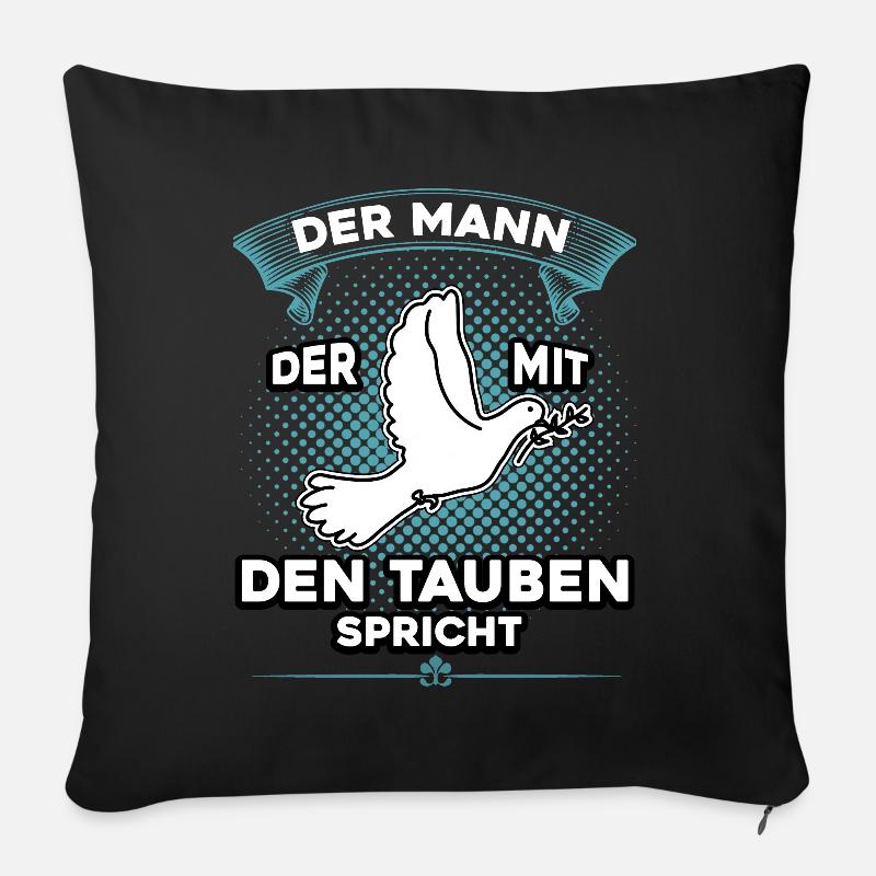 Brieftauben Shirt Tauben Flüsterer Taubenzüchter - Sofakissenbezug 45 x 45 cm - Schwarz