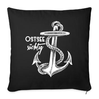 Baltic addicted anchor - white - design - Sofa pillowcase 17,3'' x 17,3'' (45 x 45 cm) - black - Front