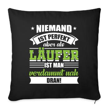 Cadeau de coureur de jogging - Housse de coussin décorative 45 x 45 cm - noir - Devant