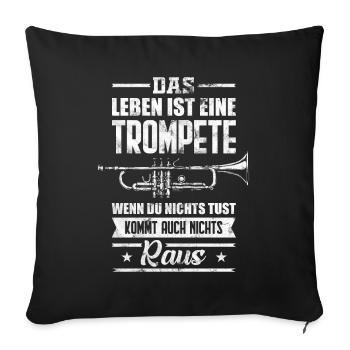 Trumpeter trumpet funny saying vintage - Sofa pillowcase 17,3'' x 17,3'' (45 x 45 cm) - black - Front