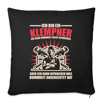Plombier Plombier Funny Sayings Joke - Housse de coussin décorative 45 x 45 cm - noir - Devant