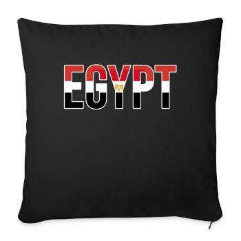 Egypt Flag Bold Typographic - Sofa pillowcase 17,3'' x 17,3'' (45 x 45 cm) - black - Front
