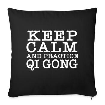 Qi Gong Tranquility Motif Shirt - Sofa pillowcase 17,3'' x 17,3'' (45 x 45 cm) - black - Front