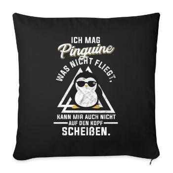 Penguin gift - Sofa pillowcase 17,3'' x 17,3'' (45 x 45 cm) - black - Front