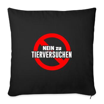 No to animal testing - Sofa pillowcase 17,3'' x 17,3'' (45 x 45 cm) - black - Front