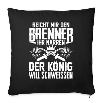Schweißen Schweißer Schweissen - Sofakissenbezug 45 x 45 cm - Schwarz - Vorne