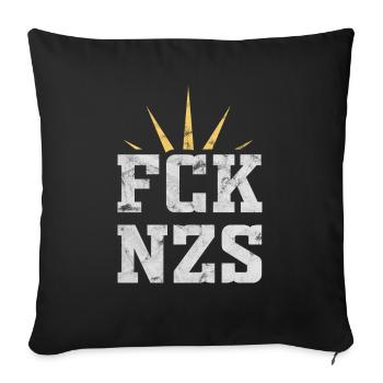 Droits de l'homme - Fuck Nazis - Housse de coussin décorative 45 x 45 cm - noir - Devant