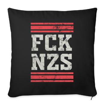 Against Nazis - Sofa pillowcase 17,3'' x 17,3'' (45 x 45 cm) - black - Front