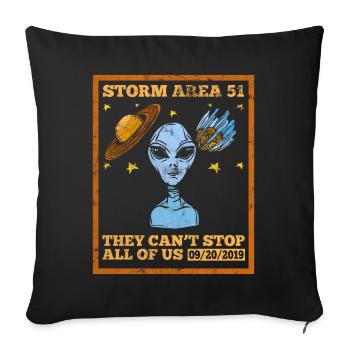Alien UFO - Sofa pillowcase 17,3'' x 17,3'' (45 x 45 cm) - black - Front