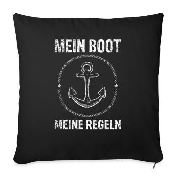 My boat my rules - Sofa pillowcase 17,3'' x 17,3'' (45 x 45 cm) - black - Front