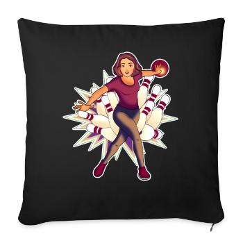 Bowling Queen - Design - Sofa pillowcase 17,3'' x 17,3'' (45 x 45 cm) - black - Front