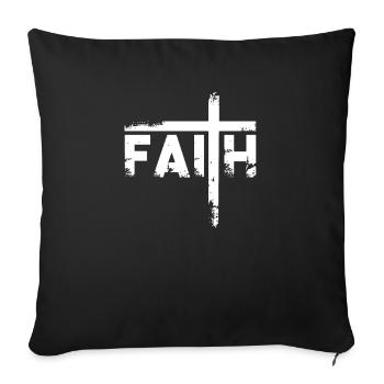 Faith Defying in God Christian Faith Jesus - Sofa pillowcase 17,3'' x 17,3'' (45 x 45 cm) - black - Front