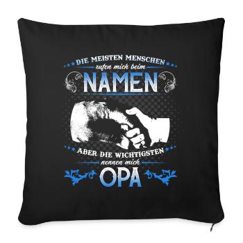 Grandpa Grandchild T-Shirt The most important things call me OPA - Sofa pillowcase 17,3'' x 17,3'' (45 x 45 cm) - black - Front