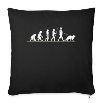 Chien de berger allemand Evolution - Housse de coussin décorative 45 x 45 cm - noir - Devant