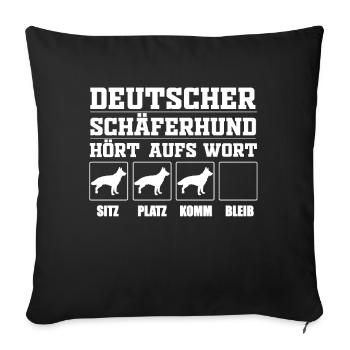 Chien de berger allemand promener - Housse de coussin décorative 45 x 45 cm - noir - Devant