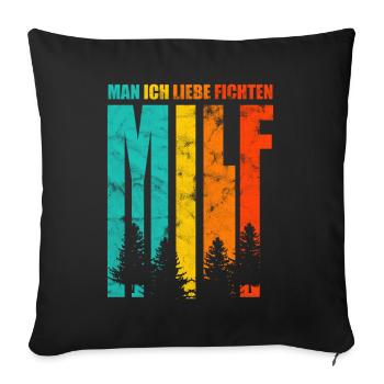 Holzfäller - Man ich liebe Fichten - Sofakissenbezug 45 x 45 cm - Schwarz - Vorne