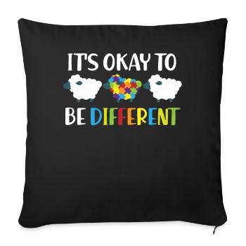 Autism - Puzzle Sheep - Sofa pillowcase 17,3'' x 17,3'' (45 x 45 cm) - black - Front