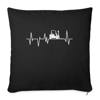 Empileur de battement de coeur de conducteur de chariot élévateur - Housse de coussin décorative 45 x 45 cm - noir - Devant