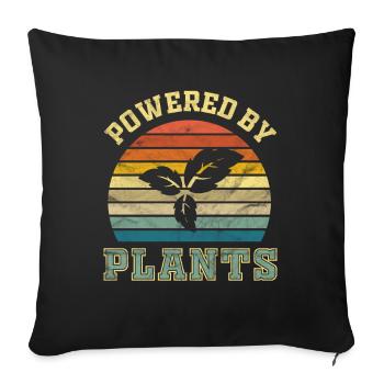Vegan - Powered by plants - Sofakissenbezug 45 x 45 cm - Schwarz - Vorne