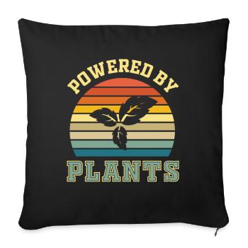 Vegan - plants - Sofa pillowcase 17,3'' x 17,3'' (45 x 45 cm) - black - Front