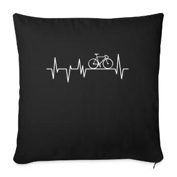 Cycling heartbeat bicycle racing cyclist - Sofa pillowcase 17,3'' x 17,3'' (45 x 45 cm) - black - Front