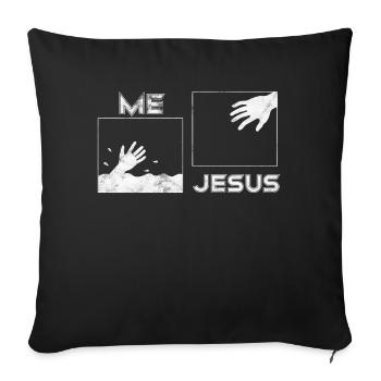 Jesus Bibel Rettung - Sofakissenbezug 45 x 45 cm - Schwarz - Vorne