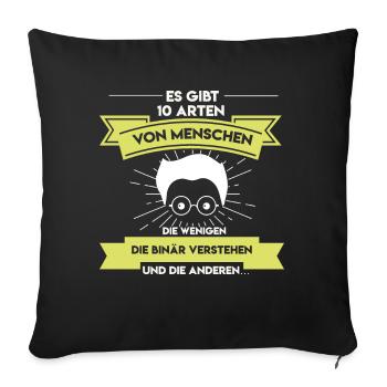 Informatiker - lustige Sprüche Geschenk - Sofakissenbezug 45 x 45 cm - Schwarz - Vorne