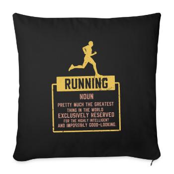 Running Definition Sport Fitness Cadeau - Housse de coussin décorative 45 x 45 cm - noir - Devant