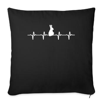 Battement de coeur de lapin - Housse de coussin décorative 45 x 45 cm - noir - Devant
