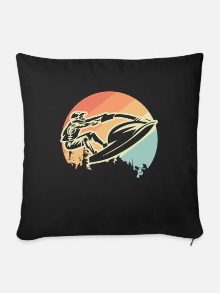 Jetski Retro - Sofakissenbezug 45 x 45 cm - Schwarz