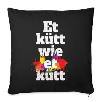 Köln Et Kütt Wie Et Kütt Kölner Grundgesetz Kölsch - Sofa pillowcase 17,3'' x 17,3'' (45 x 45 cm) - black - Front