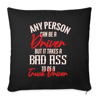 Camion camion voiture - Housse de coussin décorative 45 x 45 cm - noir - Devant