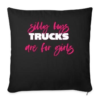 Camion camion voiture - Housse de coussin décorative 45 x 45 cm - noir - Devant