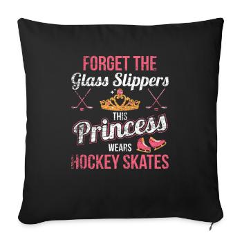 Hockey Princess - Sofa pillowcase 17,3'' x 17,3'' (45 x 45 cm) - black - Front