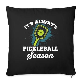 Pickleball - Pickleball Season - Sofa pillowcase 17,3'' x 17,3'' (45 x 45 cm) - black - Front