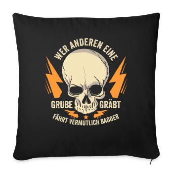 Bauarbeiter Baggerfahrer Tagebau Bauarbeiten - Sofakissenbezug 45 x 45 cm - Schwarz - Vorne