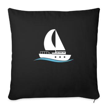 navigation à voile - Housse de coussin décorative 45 x 45 cm - noir - Devant