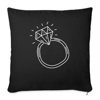 Hochzeit - Sofakissenbezug 45 x 45 cm - Schwarz - Vorne
